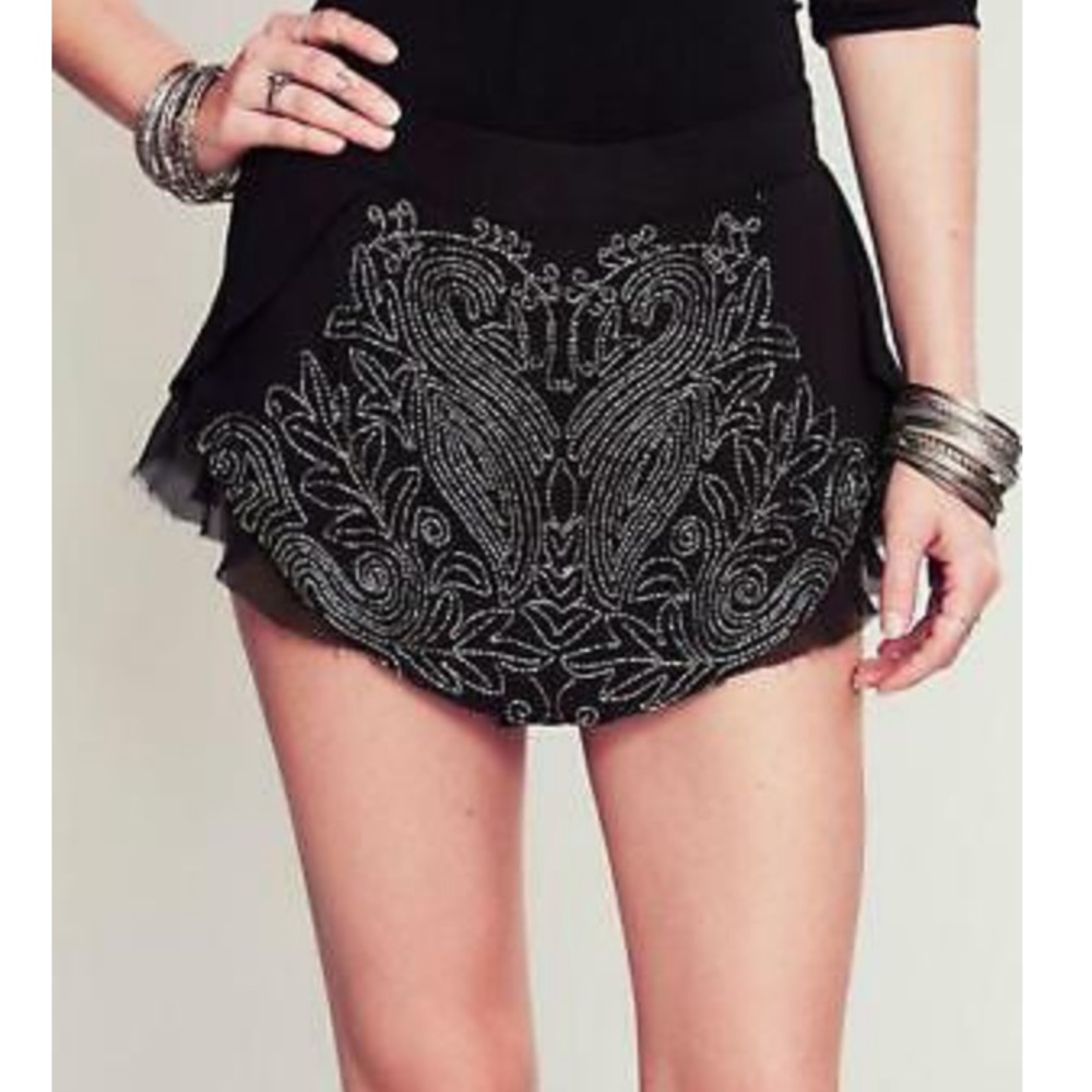 Free People NWOT Beaded Skort (Skirt with little shorts underneath)
